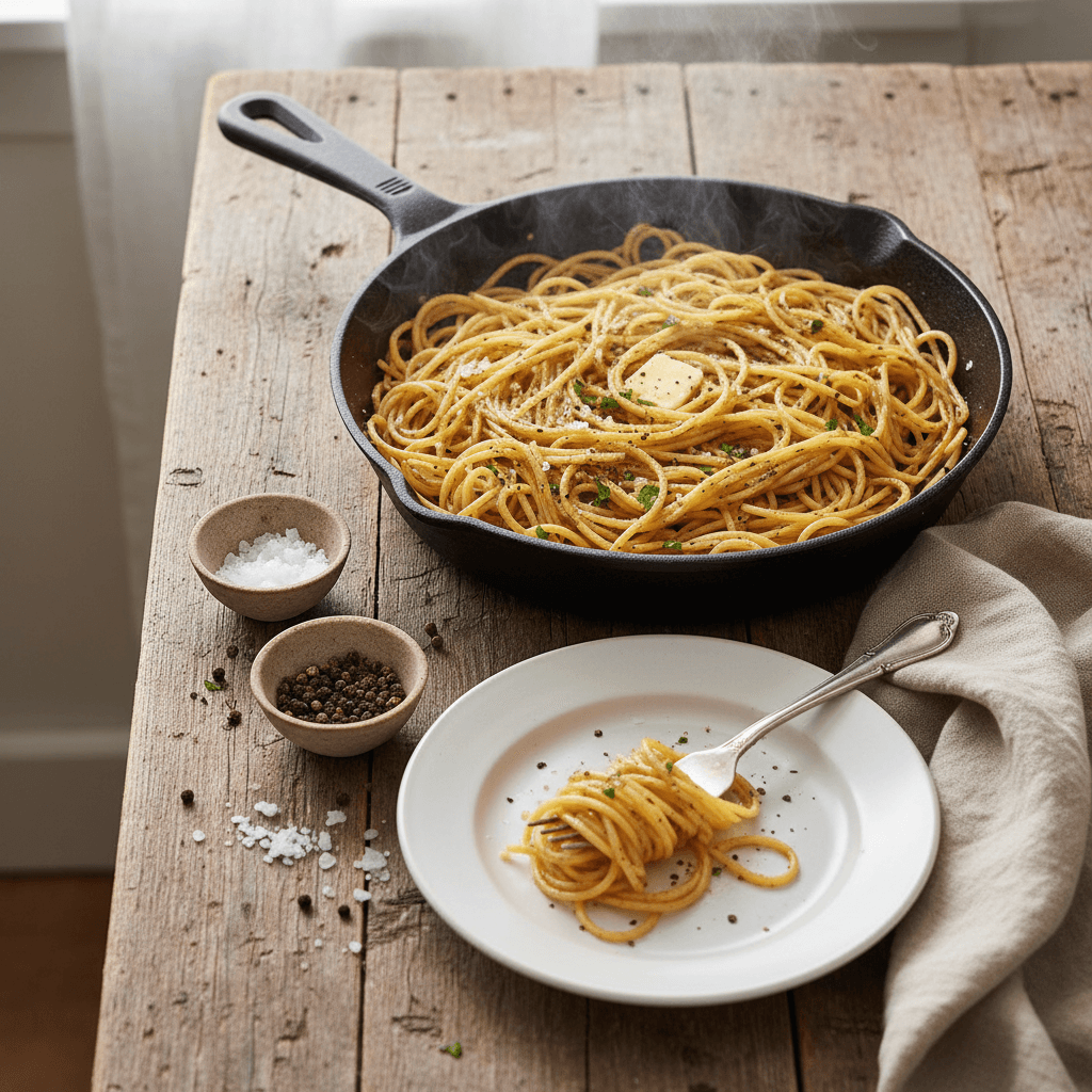 Butter and Pepper Spaghetti