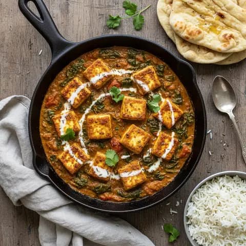 Paneer aux épinards et tomates façon palak