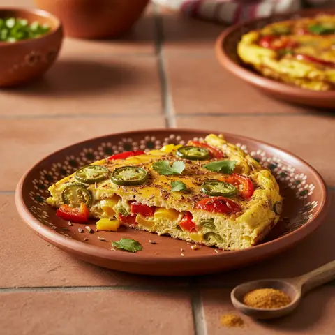 Frittata mexicaine aux poivrons et cheddar
