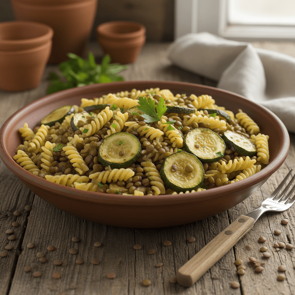 Pasta with Lentils and Zucchini