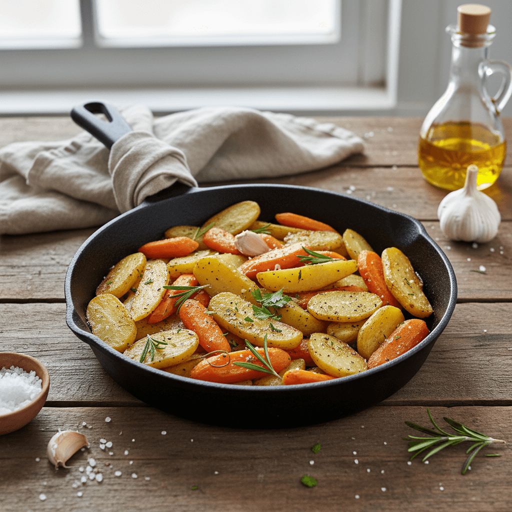 Kartoffel-Karotten-Pfanne italienischer Art