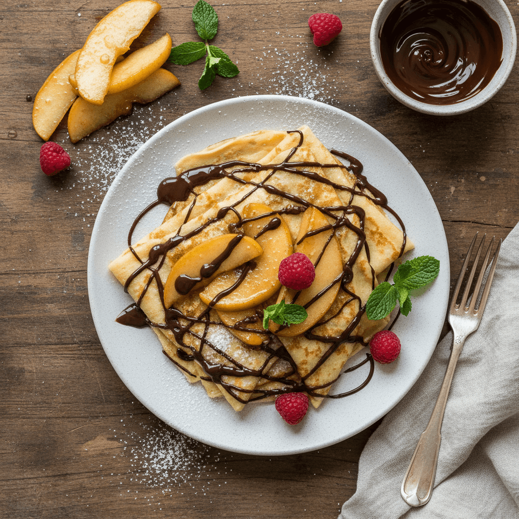 Crêpes au Chocolat et Fruits