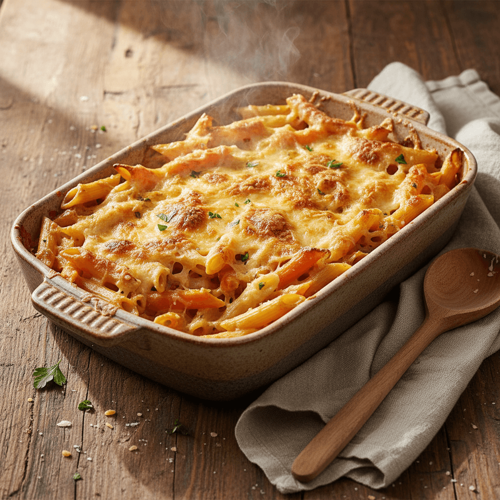 Baked Carrots and Pasta Gratin
