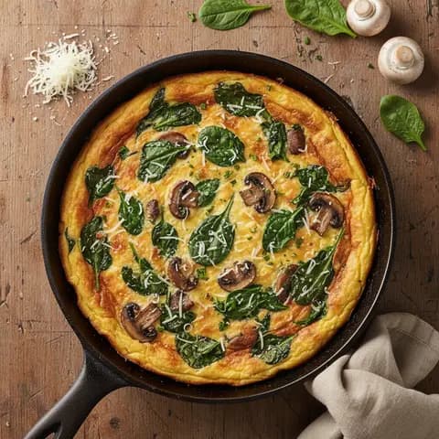 Frittata italienne aux épinards et parmesan