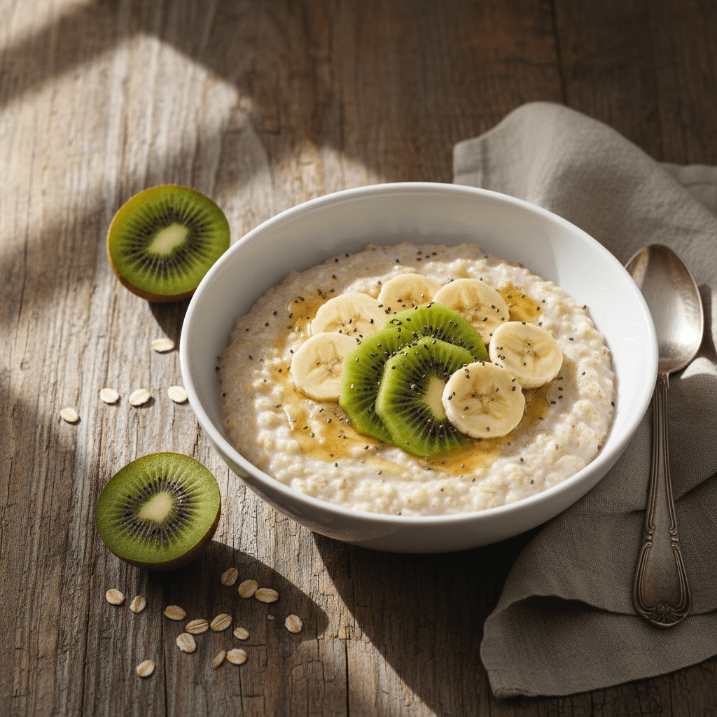 Haferflocken-Porridge mit Kiwis