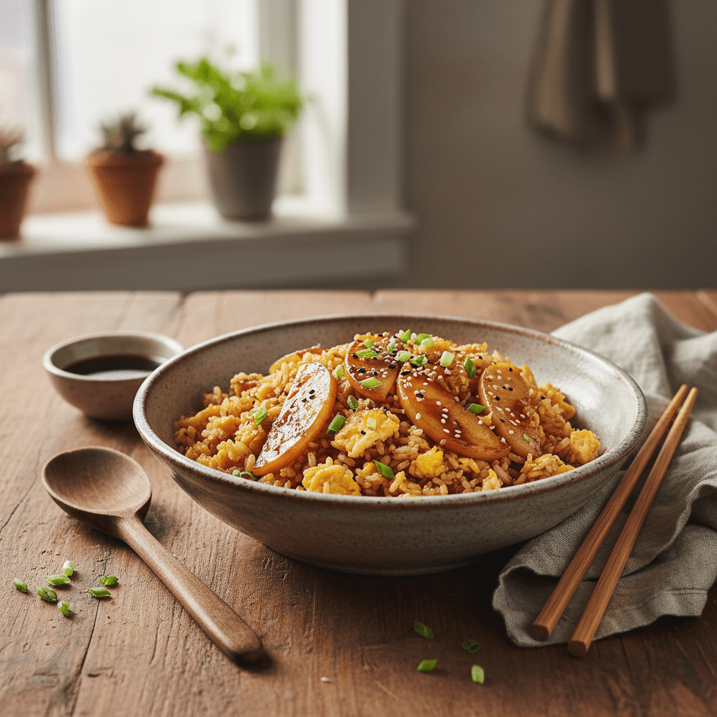 Fried Rice with Apples and Eggs