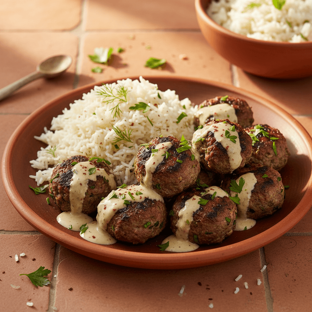 Kofta d'Agneau Égyptienne avec Sauce Tahini