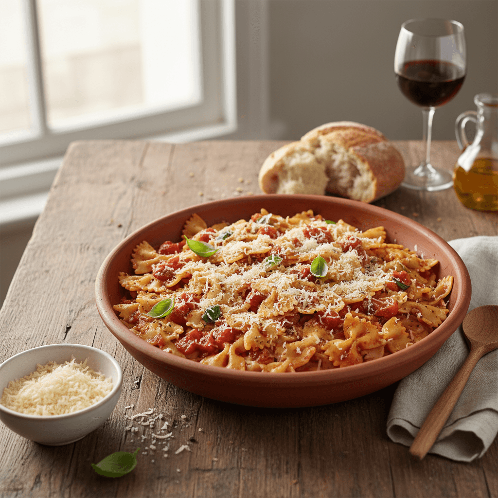 Pasta with Tomato Sauce and Comté