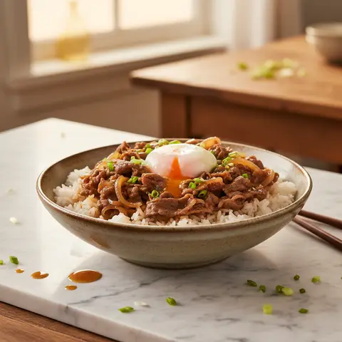 Donburi au Bœuf et Œuf