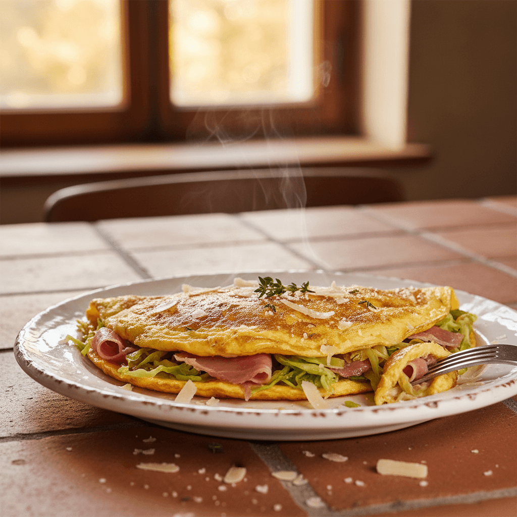 Omelette Jambon-Parmesan au Chou