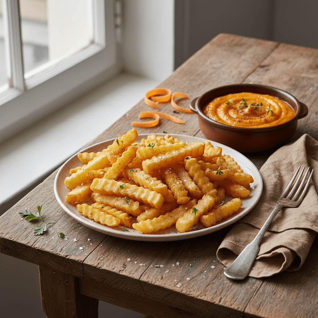 Homemade Fries and Carrot Compote