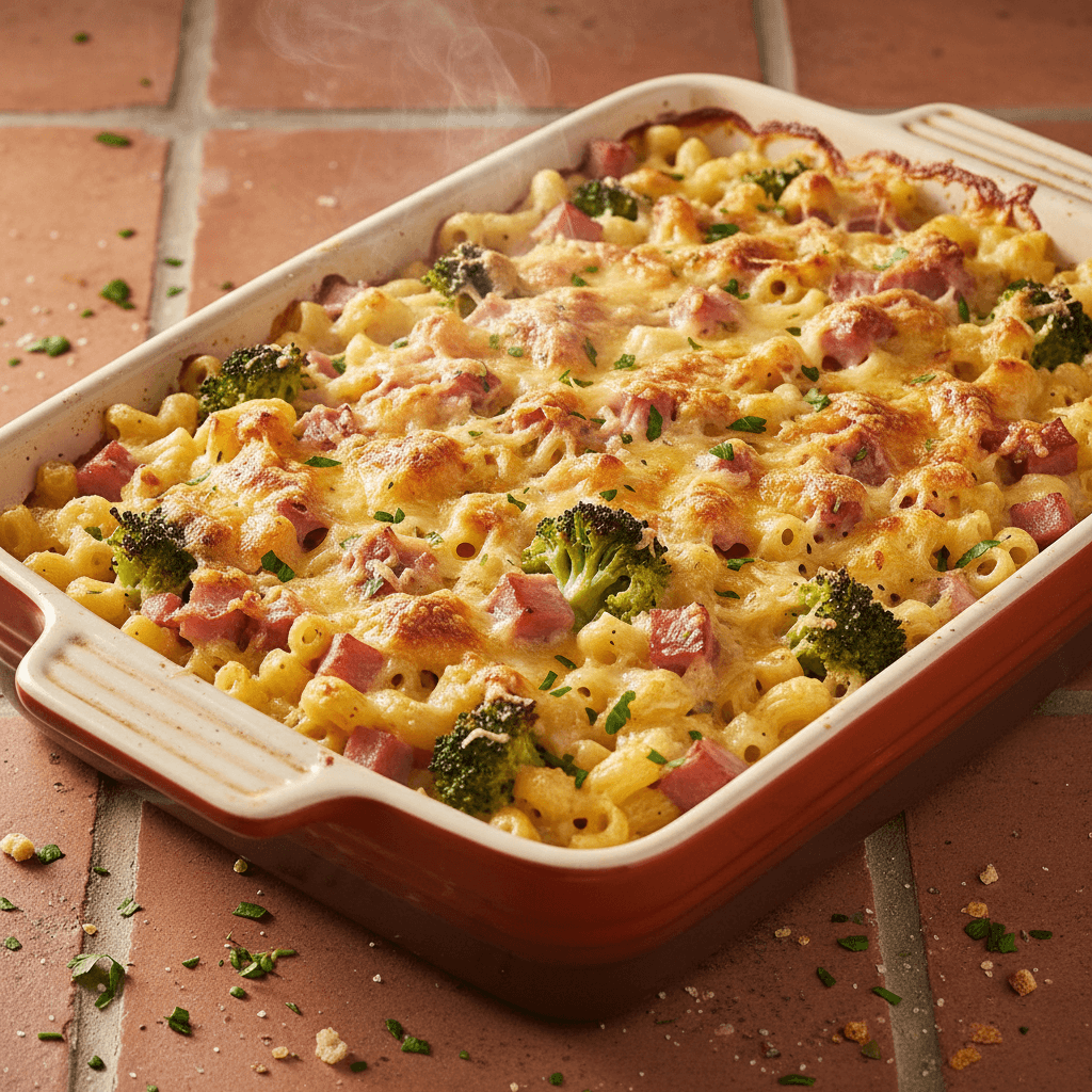 Gratin de Pâtes Jambon Brocoli Sauce Béchamel