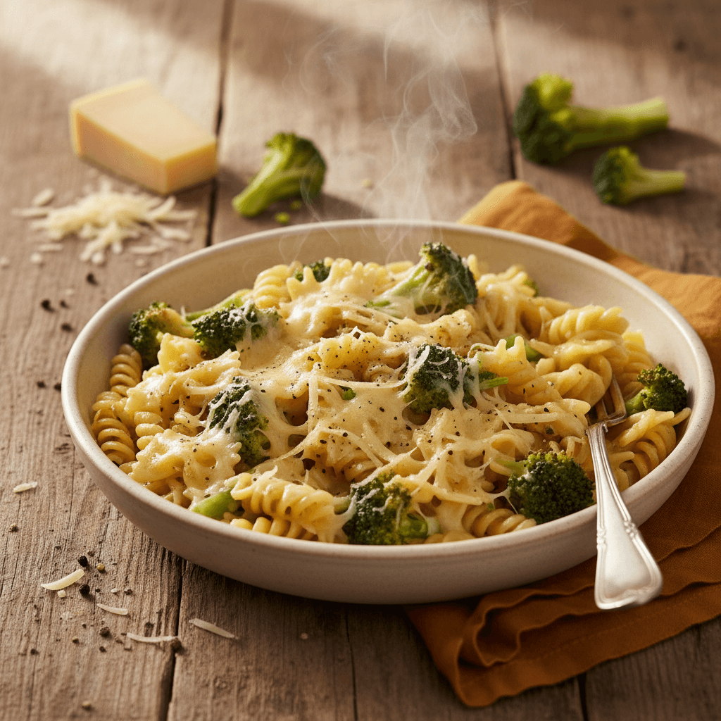 Nudeln mit Gruyère und Brokkoli