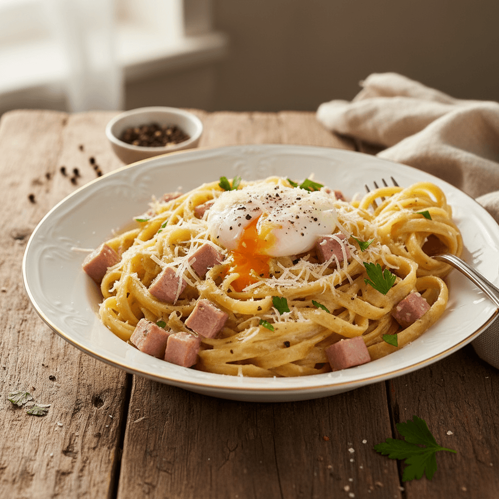Pâtes Carbonara végétarienne