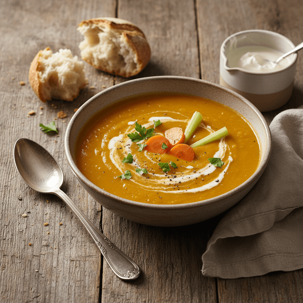 Sellerie- und Möhrensuppe mit Sahne