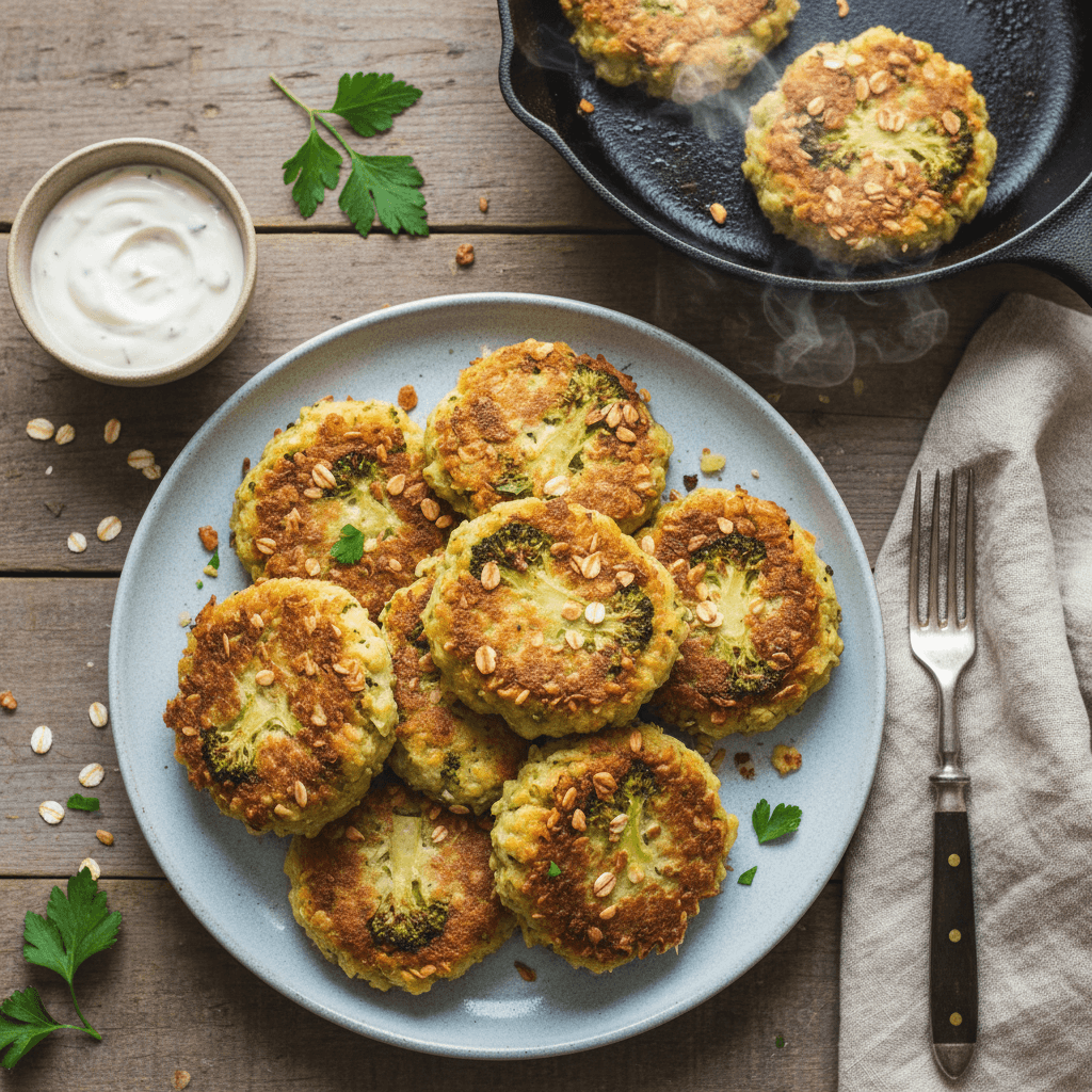 Potato and Broccoli Oat Patties
