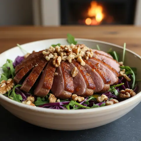 Bowl de canard au chou rouge et noix