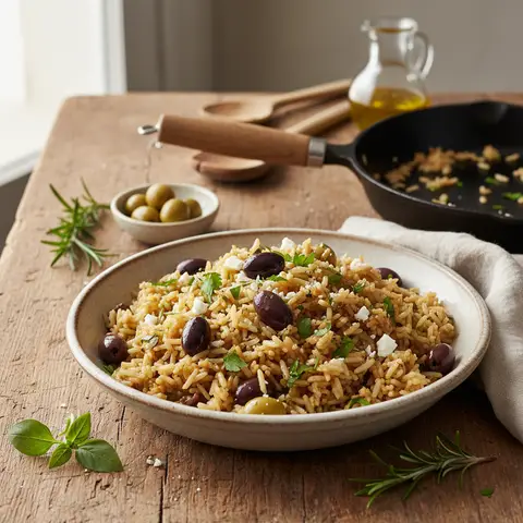 Riz Sauté aux Olives et Herbes