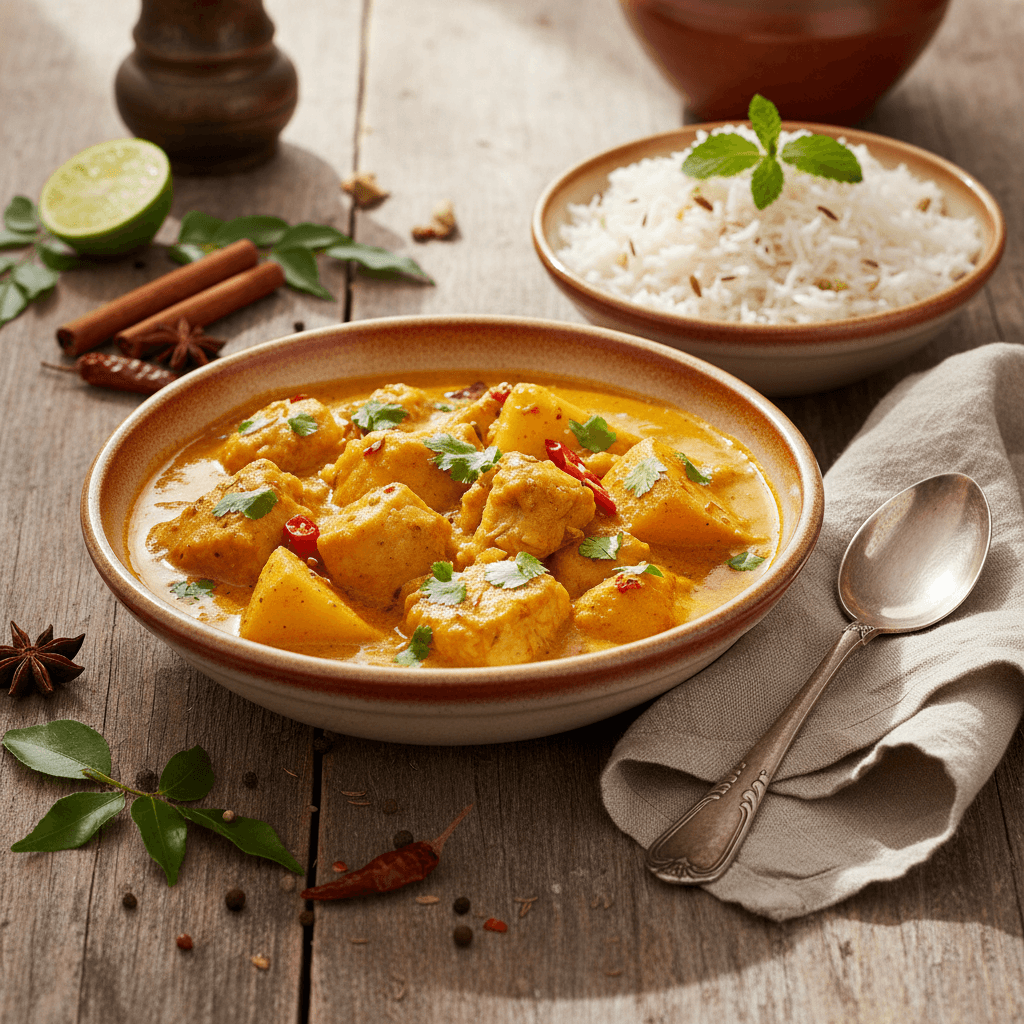 Fischcurry mit Kartoffeln