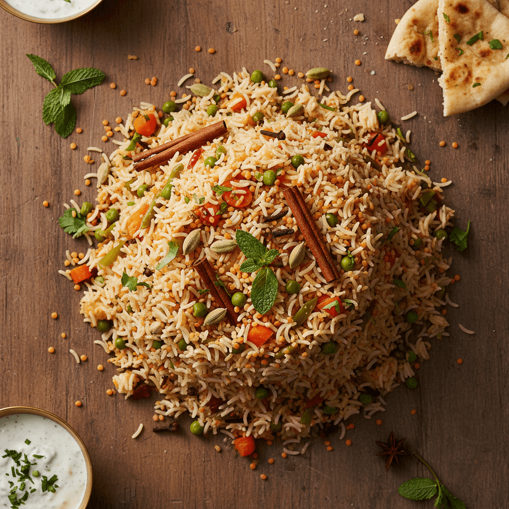Biryani aux Lentilles et Légumes
