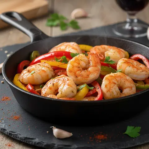 Gambas à l'espagnole, poivrons et paprika fumé