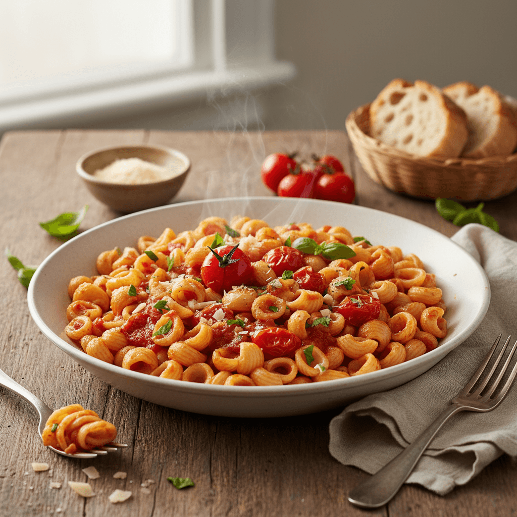 Muschelnudeln mit selbstgemachter Tomatensauce