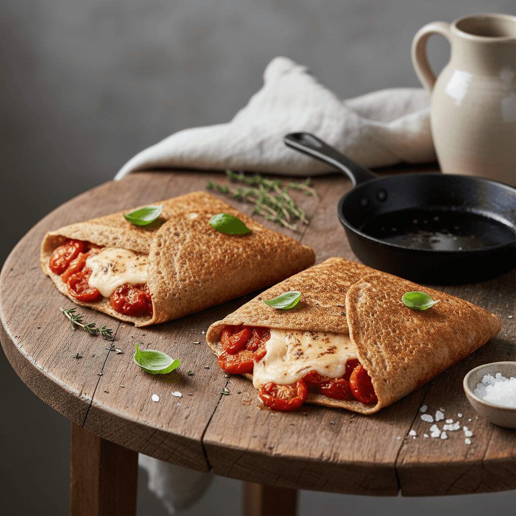 Breton Crêpes Stuffed with Tomatoes and Cheese
