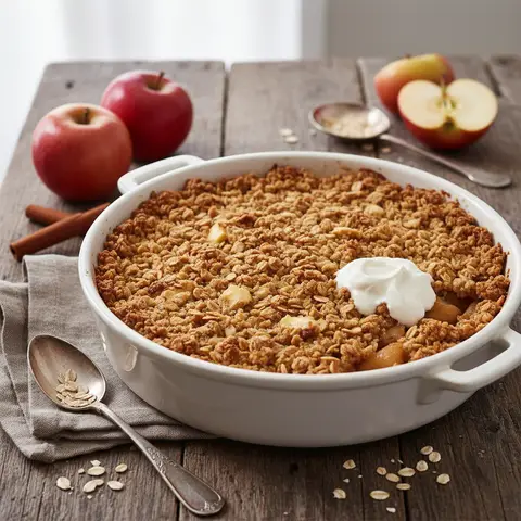 Crumble sucré pommes-flocons d'avoine