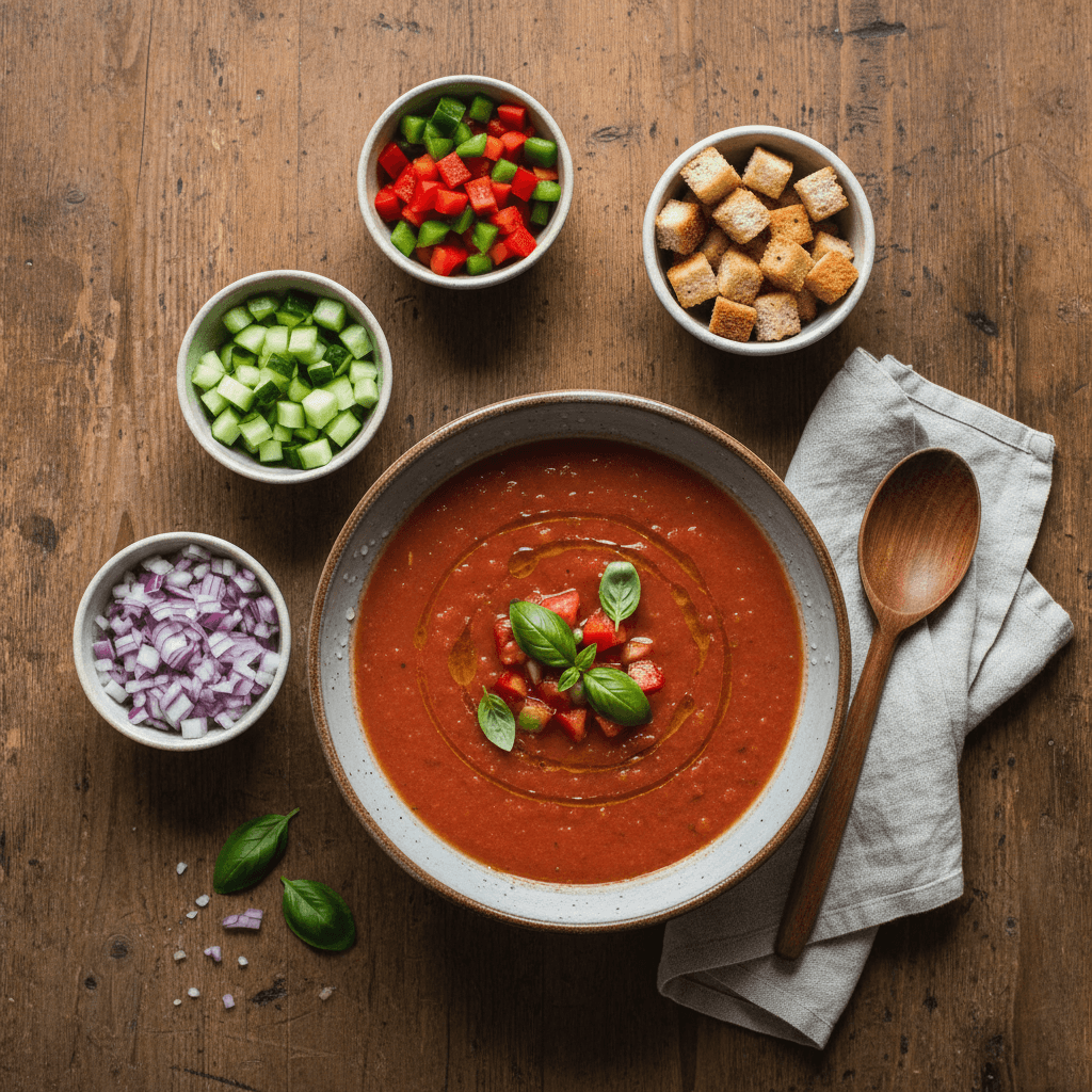Gazpacho Andalou aux Tomates et Poivrons