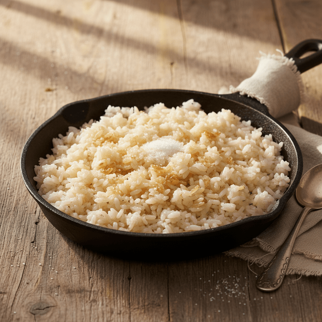 Simple Pan-Fried White Rice