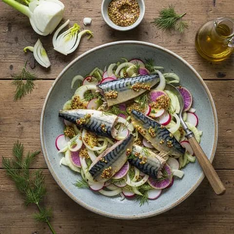 Salade de maquereau fumé et fenouil