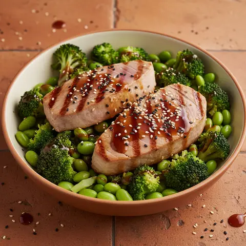 Poêlée de thon aux brocolis et sésame