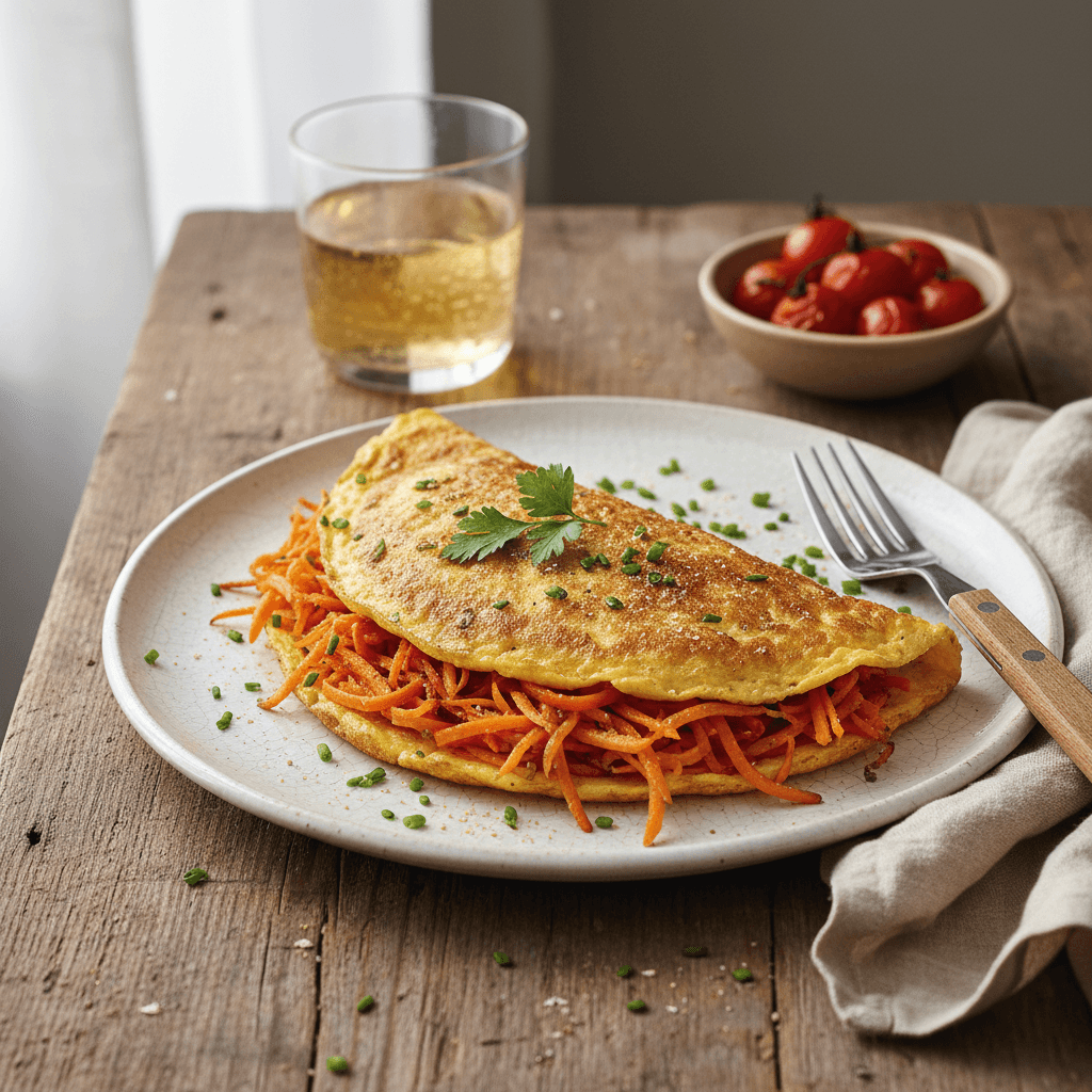 Omelette with Carrots and Golden Flour