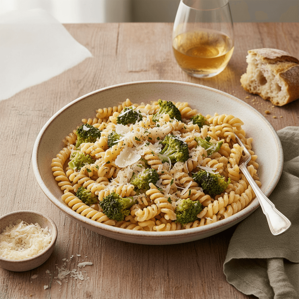 Pasta mit Parmesan und Brokkoli
