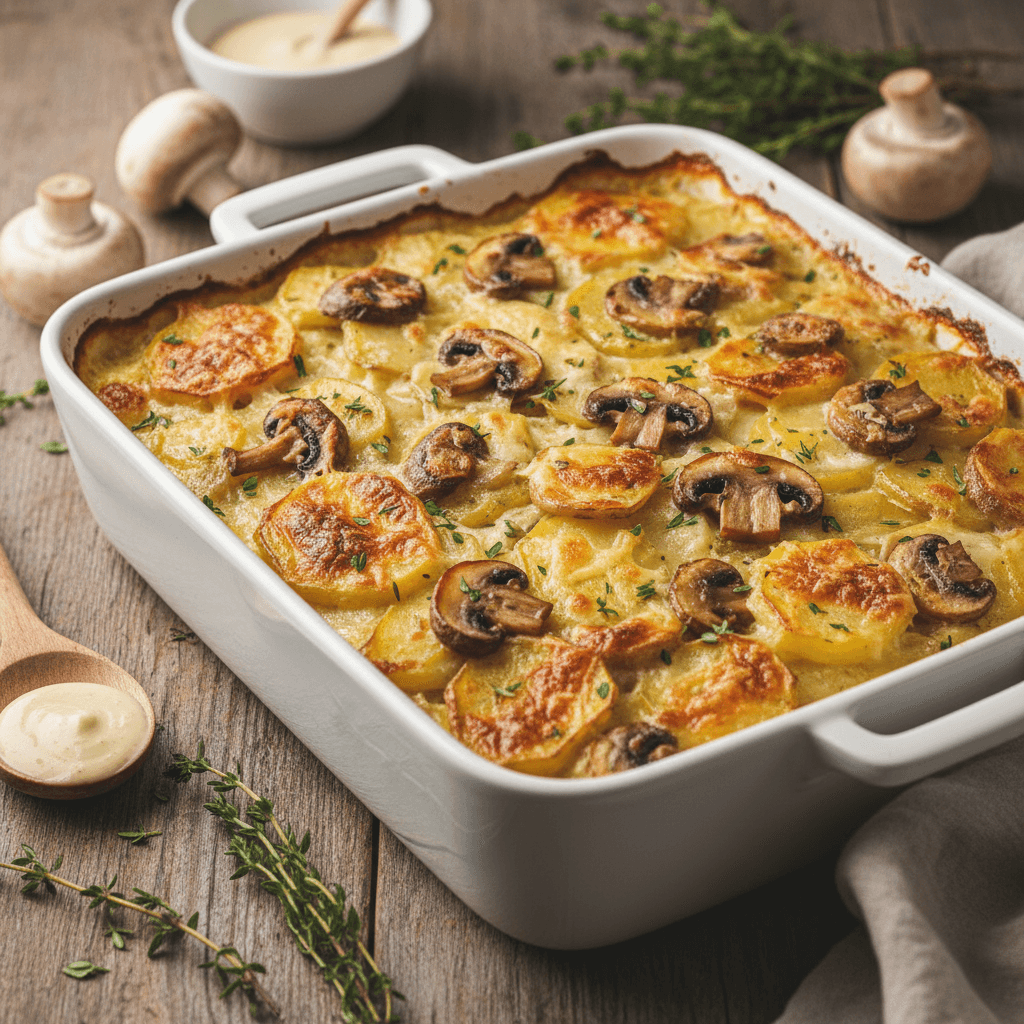 Kartoffel- und Pilzgratin