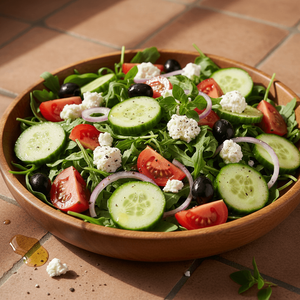 Salade Grecque aux Feta et Roquette