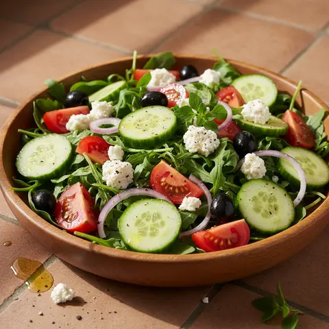 Salade Grecque aux Feta et Roquette