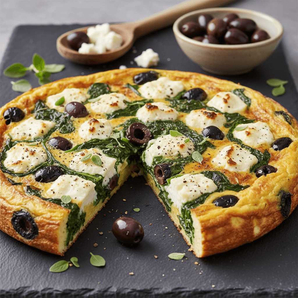 Frittata grecque aux olives et feta
