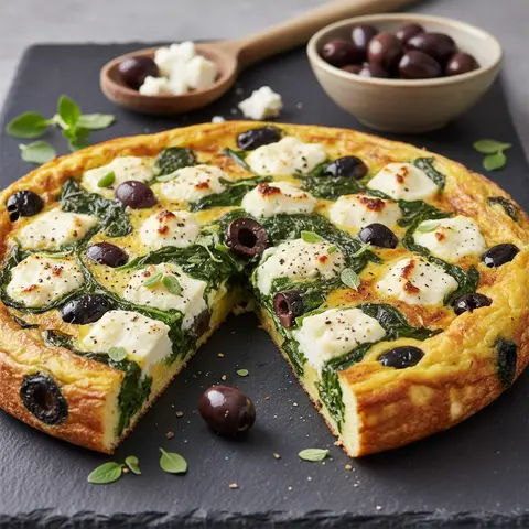 Frittata grecque aux olives et feta