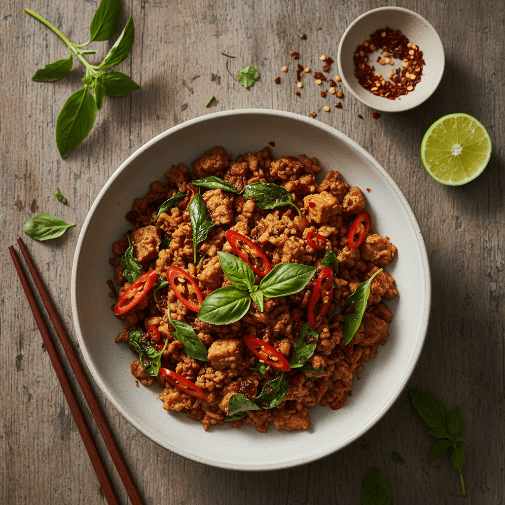 Sauté thaï de tempeh au basilic sacré