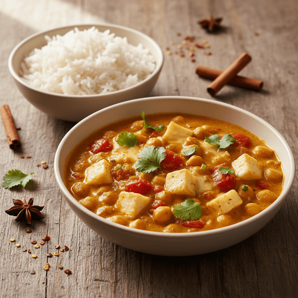 Vegetarisches indisches Kichererbsen-Curry
