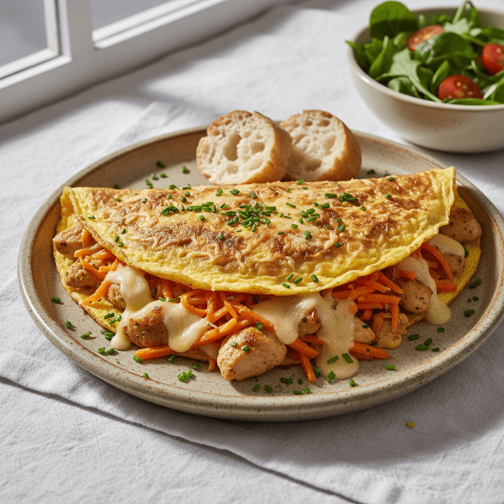 Omelette Paysanne au Poulet et Carotte
