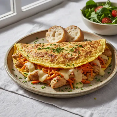 Omelette Paysanne au Poulet et Carotte