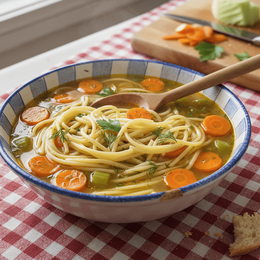 Soupe Simple aux Pâtes et Légumes
