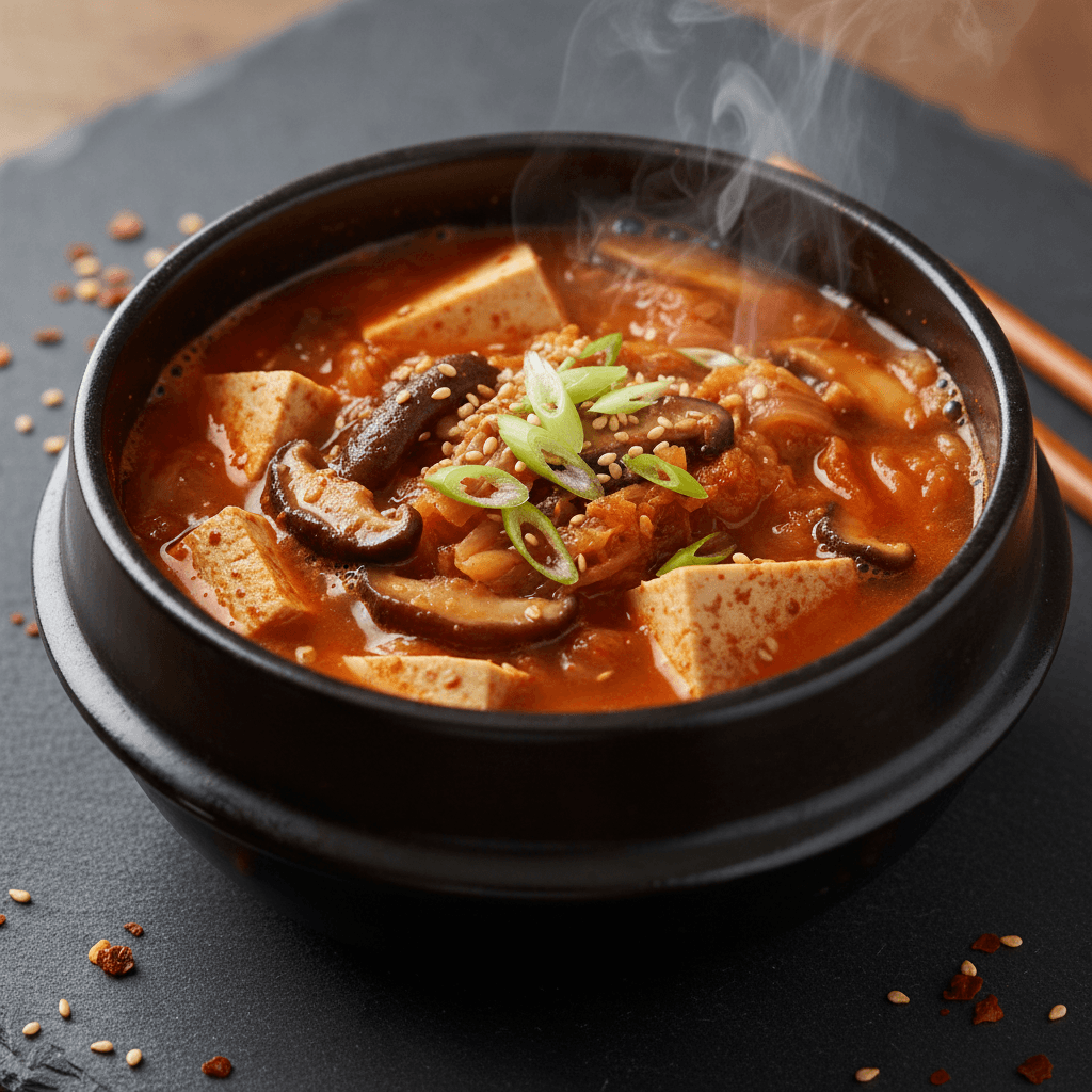 Soupe coréenne au tofu et kimchi