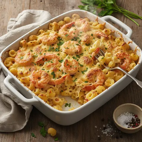 Coquillettes Gratinées aux Crevettes