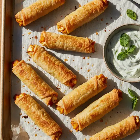 Cigares filo potimarron & feta cumin