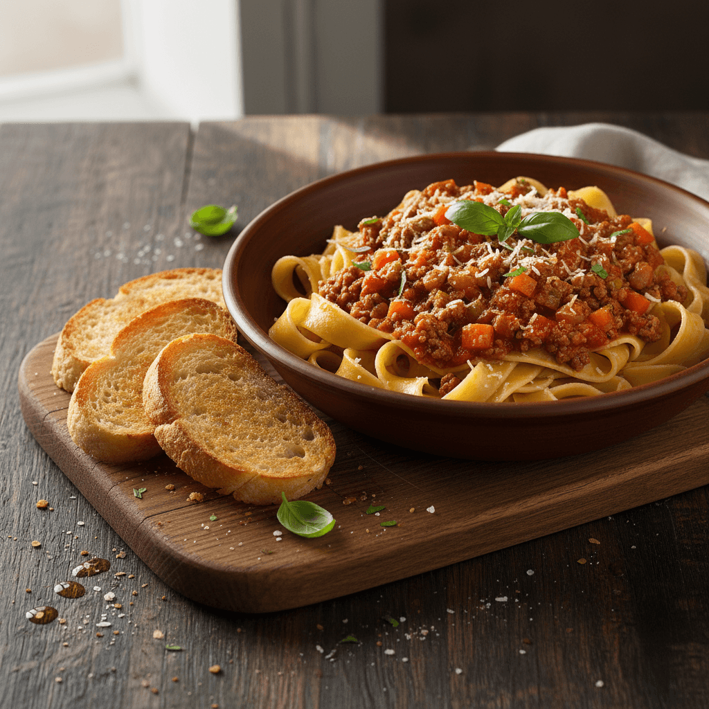Hausgemachte Bolognese-Pasta