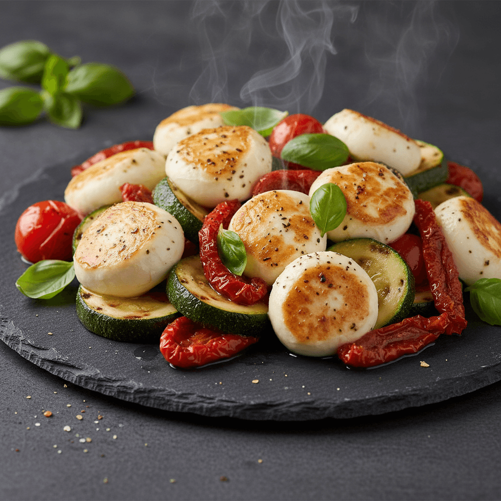 Wok de mozzarella et légumes grillés à l'italienne