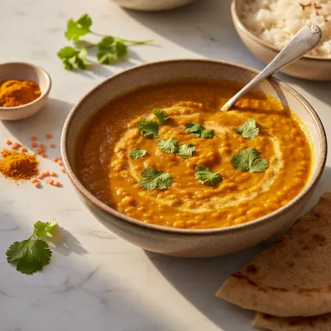 Velouté de lentilles corail au curcuma